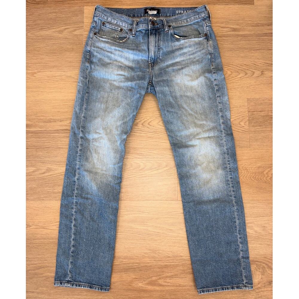 Madewell straight medium wash denim jeans mens w 33 L 30